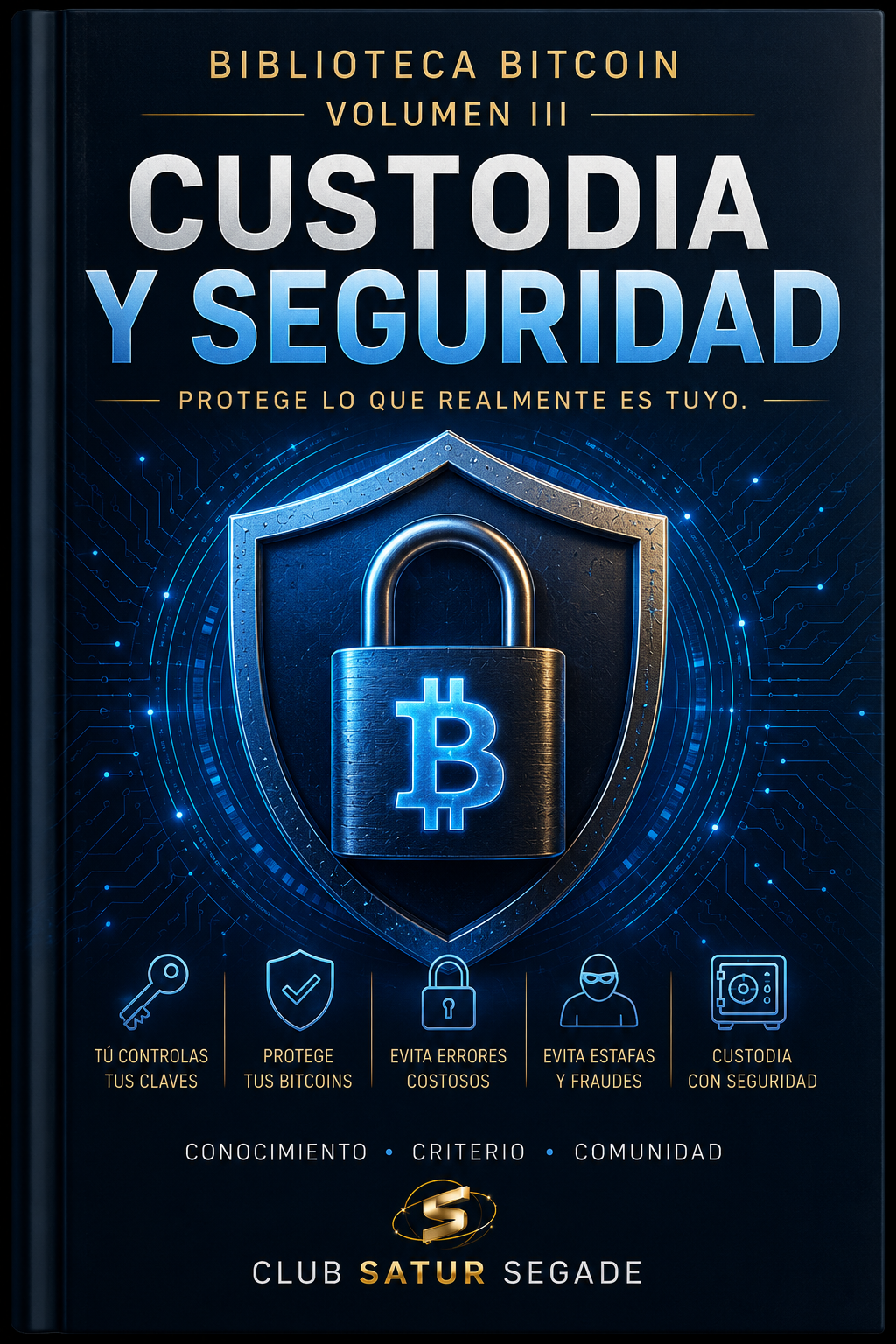 Portada del Volumen III de Biblioteca Bitcoin: Custodia y Seguridad